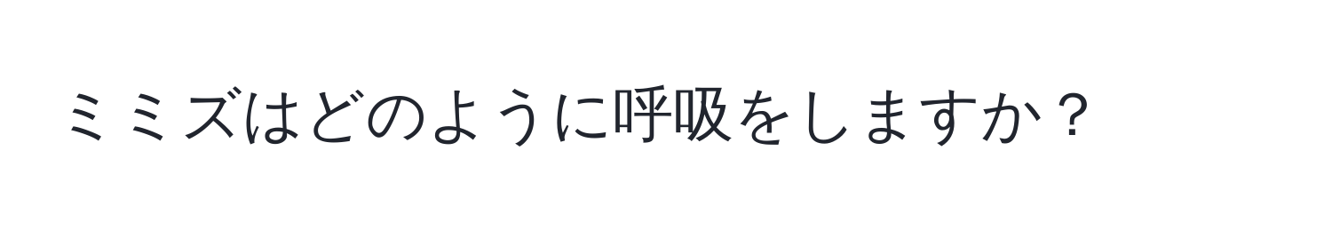 ミミズはどのように呼吸をしますか？