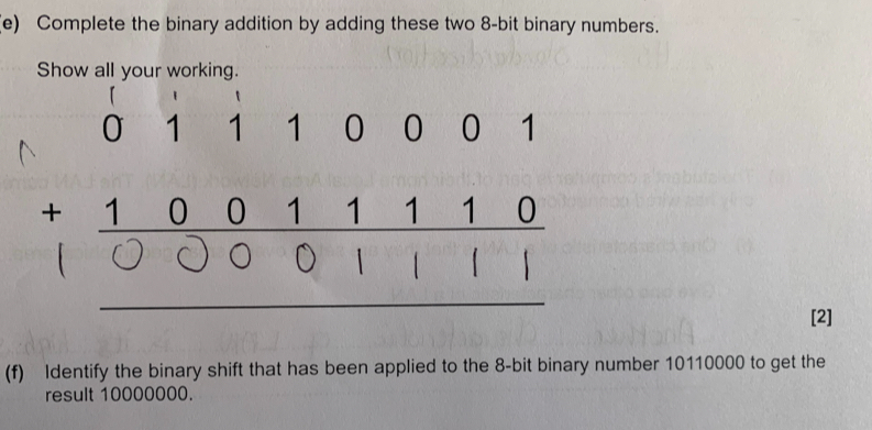 Solved: Complete the binary addition by adding these two 8-bit binary ...