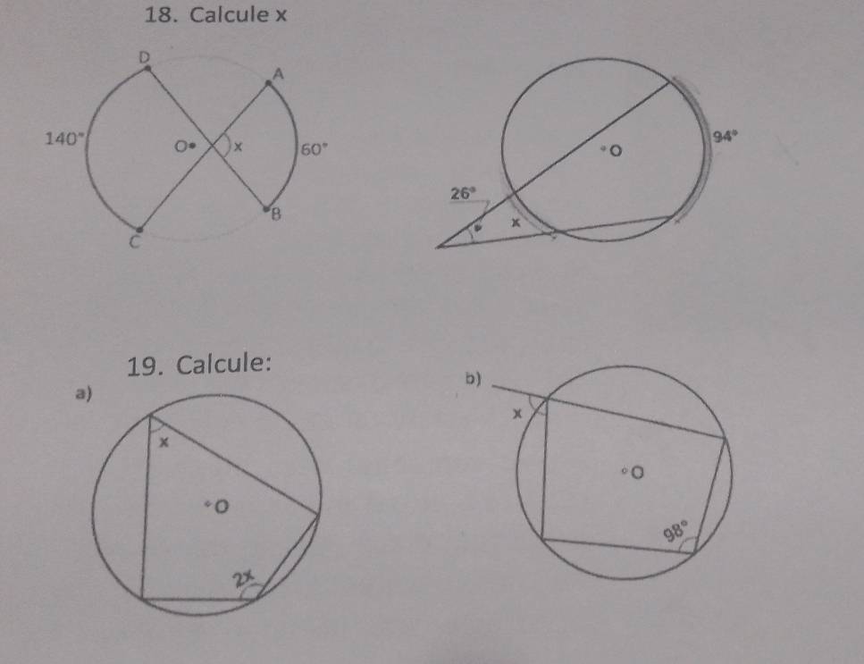 Calcule x
19. Calcule:
b