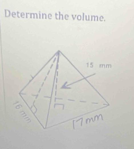 Determine the volume.