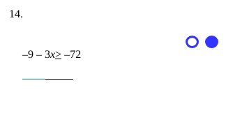 -9-3x≥ -72
_