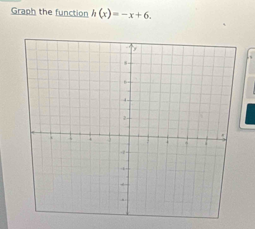 Graph the function h(x)=-x+6. 
%