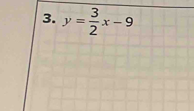 y= 3/2 x-9