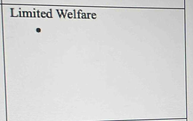 Limited Welfare