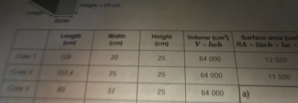 Height =25cm
m