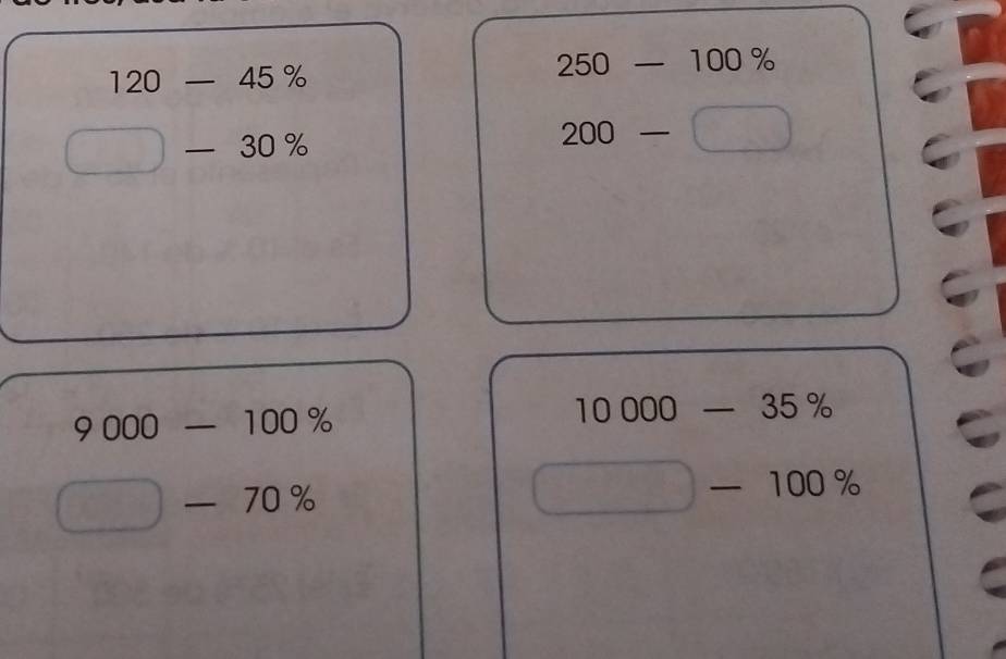 120-45%
250-100%
□ -30%
200-□
9000-100%
10000-35%
□ -70%
□ -100%