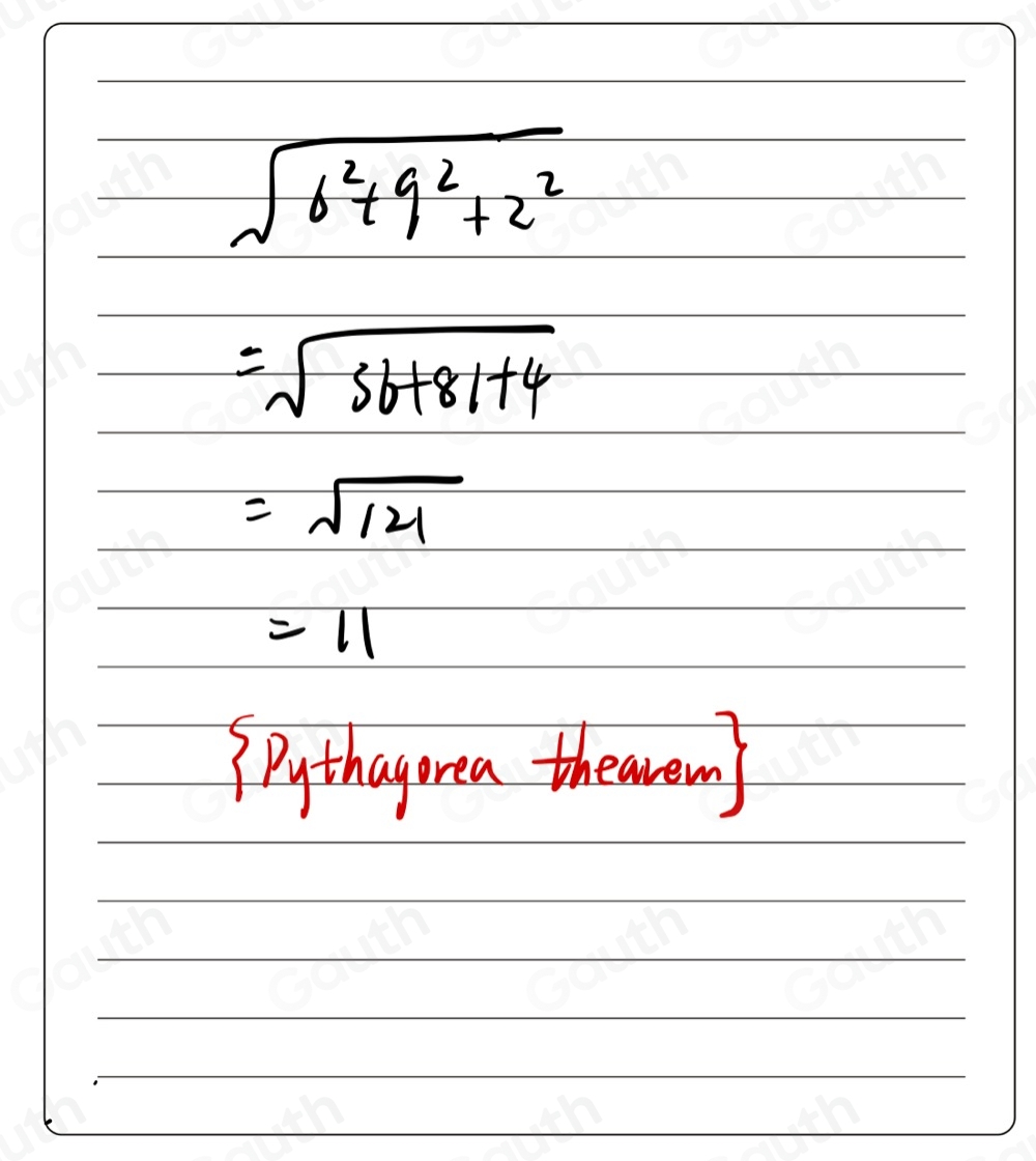 Solved: What is the length of the dotted line in the diagram below ...