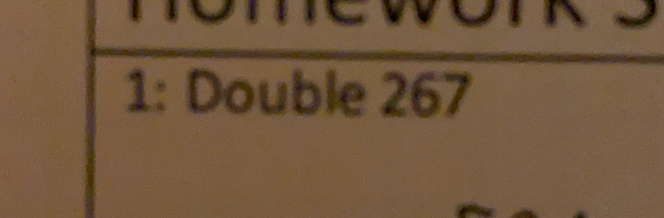 1: Double 267