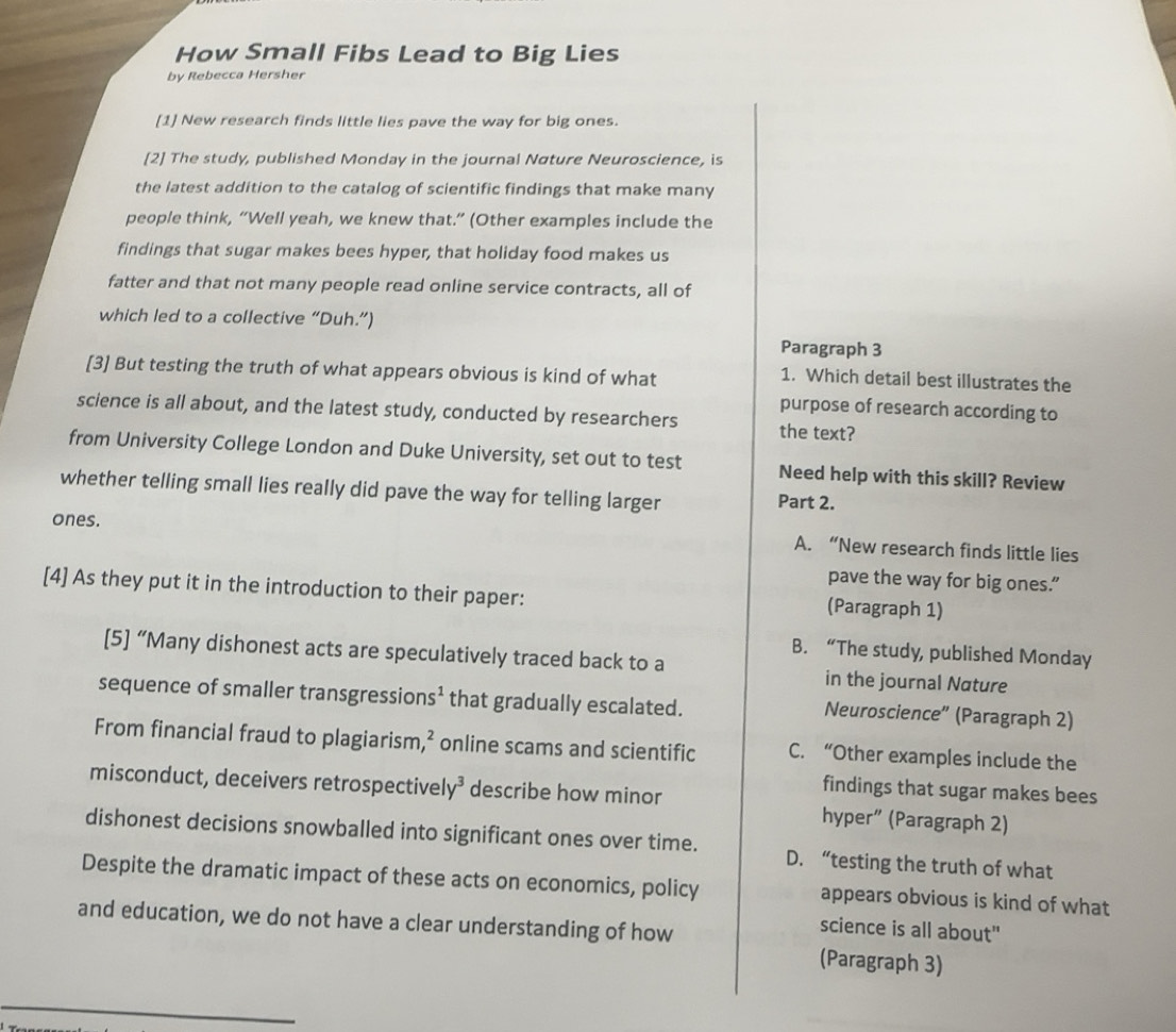 Solved: How Small Fibs Lead to Big Lies by Rebecca Hersher [1] New ...
