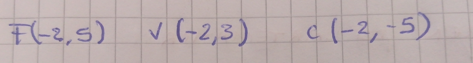 F(-2,5)
V(-2,3)
C(-2,-5)