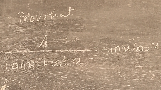 Provo that
 1/tan x+cot x =sin xcot x