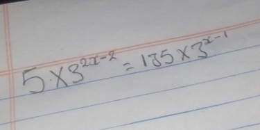 5* 3^(2x-2)=135* 3^(x-1)