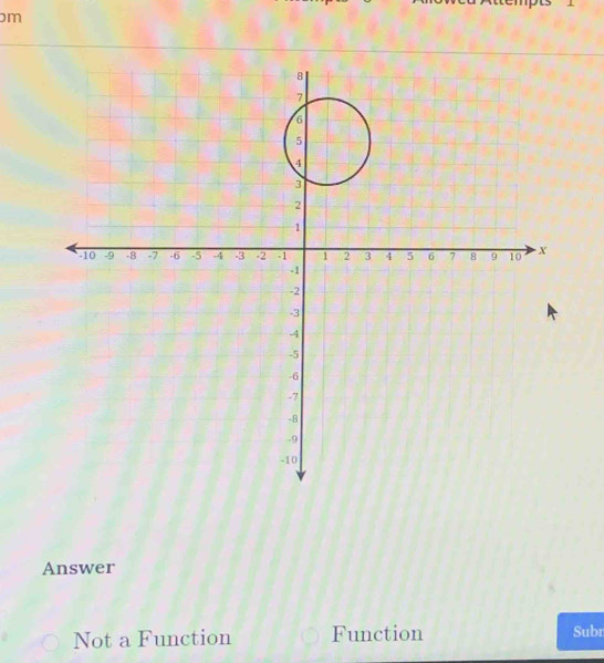 Answer
Not a Function Function Subr