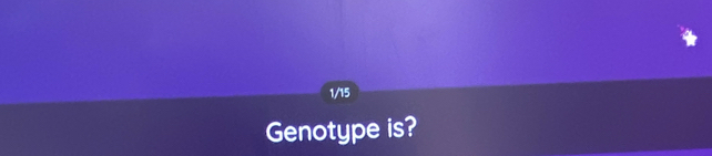 1/15 
Genotype is?