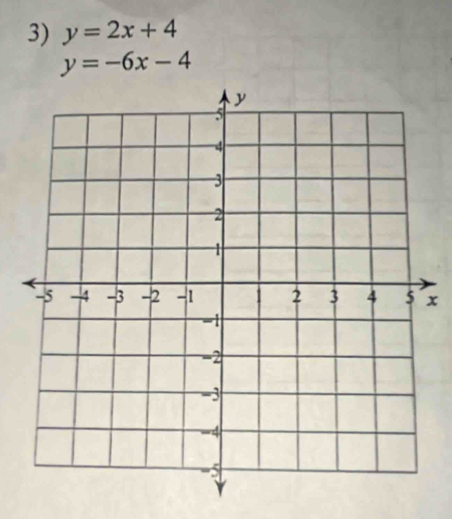 y=2x+4
y=-6x-4
x