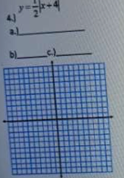 4.] y= 1/2 |x+4|
a.1_ 
b_ C_