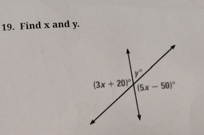 Find x and y.