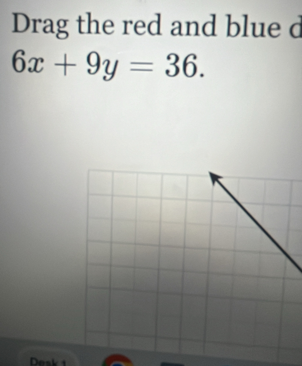 Drag the red and blue d
6x+9y=36. 
Deski