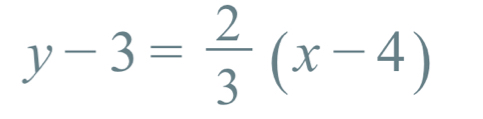 y-3= 2/3 (x-4)