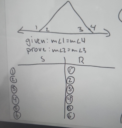 prove: m∠ 2=m∠ 3