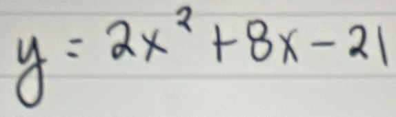 y=2x^2+8x-21