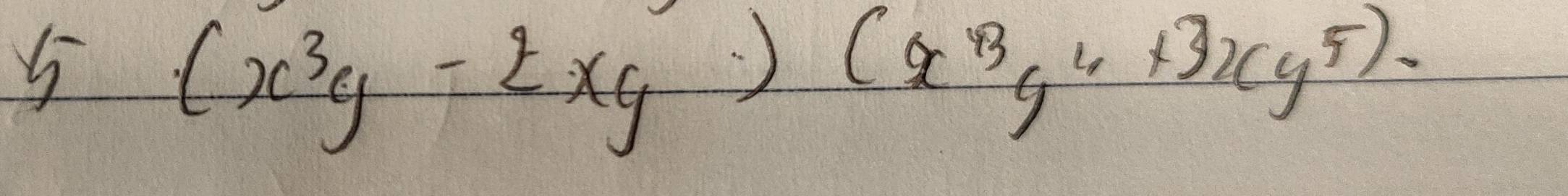 5(x^3y-2xy)(x^3y^4+3xy^5).