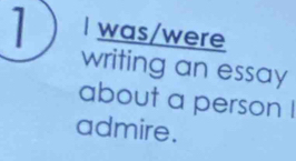 was/were 
writing an essay 
about a person I 
admire.