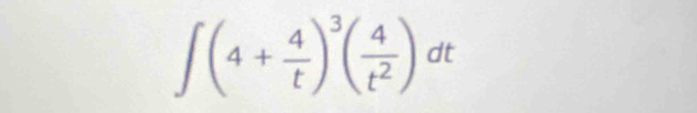 ∈t (4+ 4/t )^3( 4/t^2 )dt