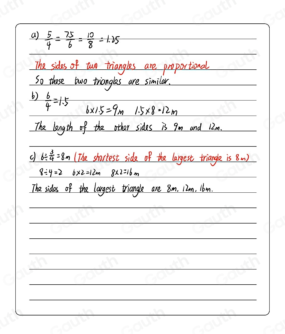 Solved: Pathway Design The smallest triangle has the side lengths of 4m ...