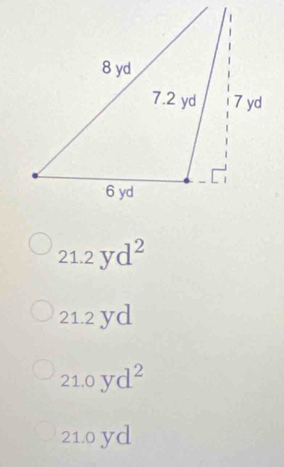 21.2yd^2
21 12yd
to
21.0yd^2
21.0yd