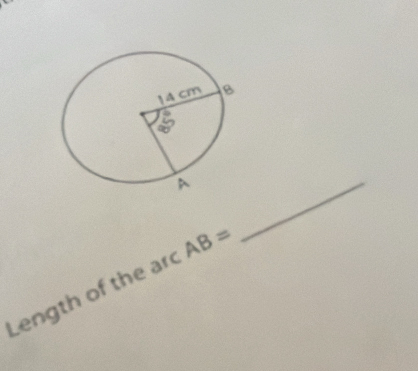 Length of the ar AB=