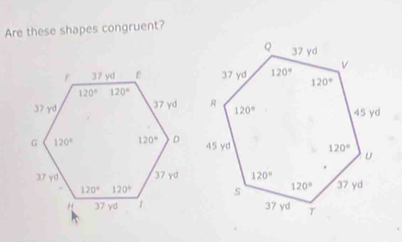 Are these shapes congruent?