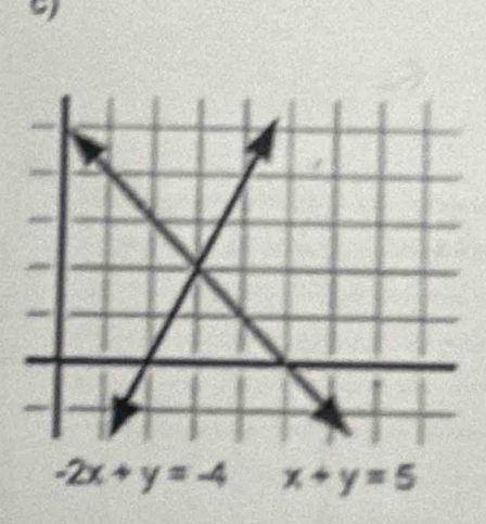 -2x+y=-4 x+y=5