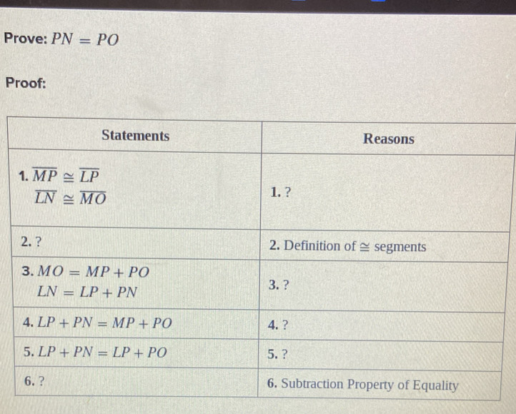 Prove: PN=PO
Proof: