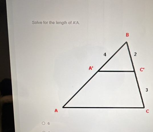 Solve for the length of  'A.