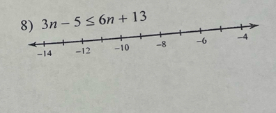 3n-5≤ 6n+13