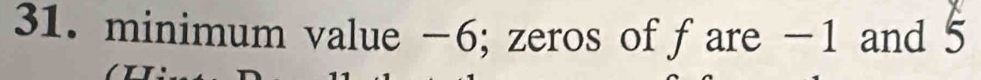 minimum value -6; zeros of fare -1 and 5