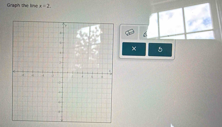 Graph the line x=2.
6
×