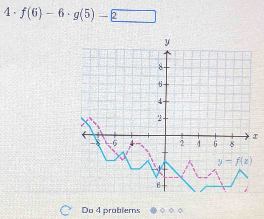 4· f(6)-6· g(5)=2
x
Do 4 problems