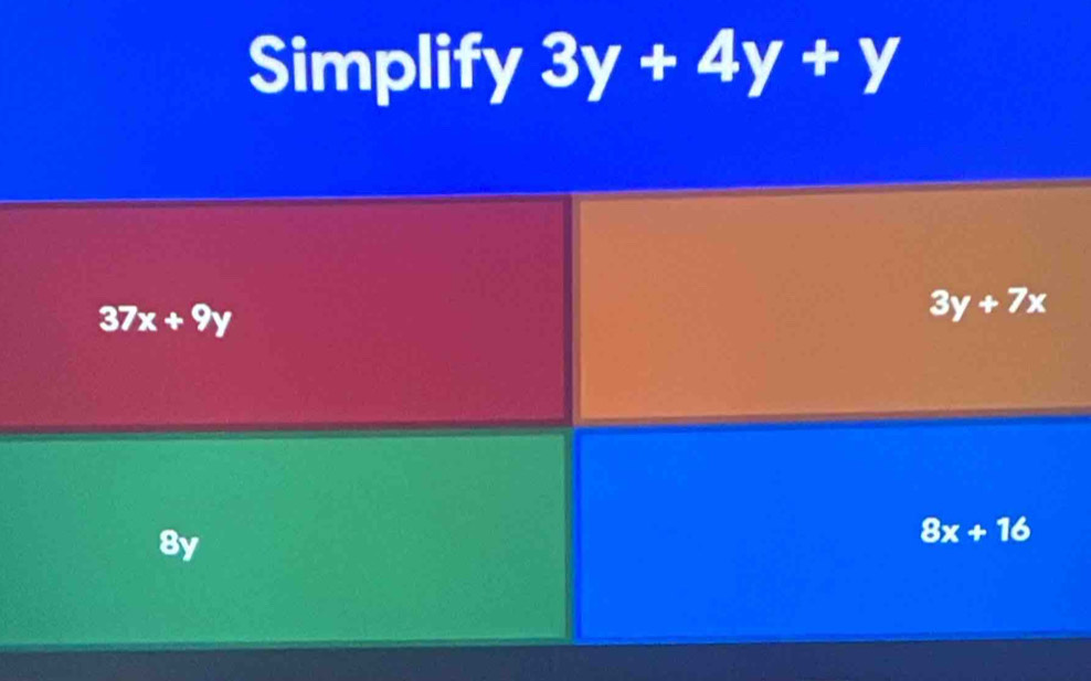 Simplify 3y+4y+y