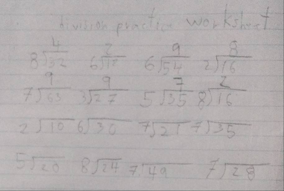 Avision practice workshoot 
beginarrayr  4/5.5 7sqrt(9)endarray endarray beginarrayr 2frac 7 6encloselongdiv 103sqrt(27)3sqrt(3sqrt 2)endarray  beginarrayr 9 6encloselongdiv 54 5sqrt(35)endarray beginarrayr 5 2encloselongdiv 15 2encloselongdiv 16endarray
2sqrt(10)6sqrt(30) beginarrayr 7encloselongdiv 21endarray / sqrt(35)
5sqrt(20) beginarrayr 8encloselongdiv 247sqrt(49)7sqrt(28)