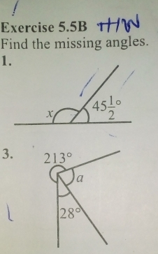 Exercise 5.5B
Find the missing angles.
3.