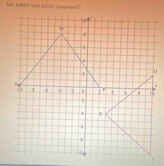 Are △ WXY and △ STU