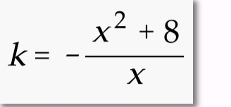 k=- (x^2+8)/x 