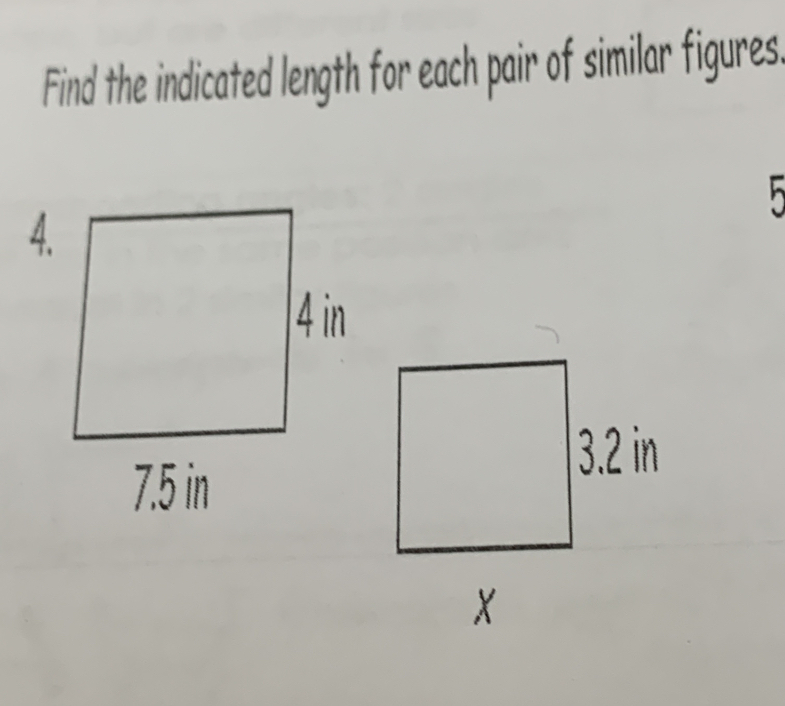 Find the indicated length for each pair of similar figures
h