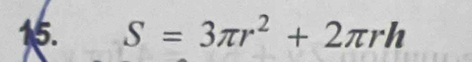 S=3π r^2+2π rh