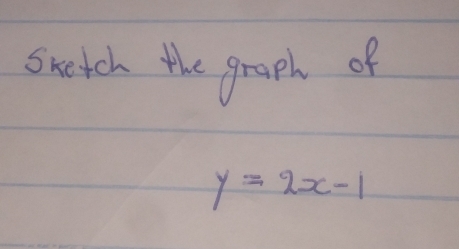 shetch the graph of
y=2x-1