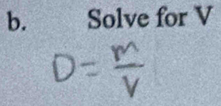 Solve for V