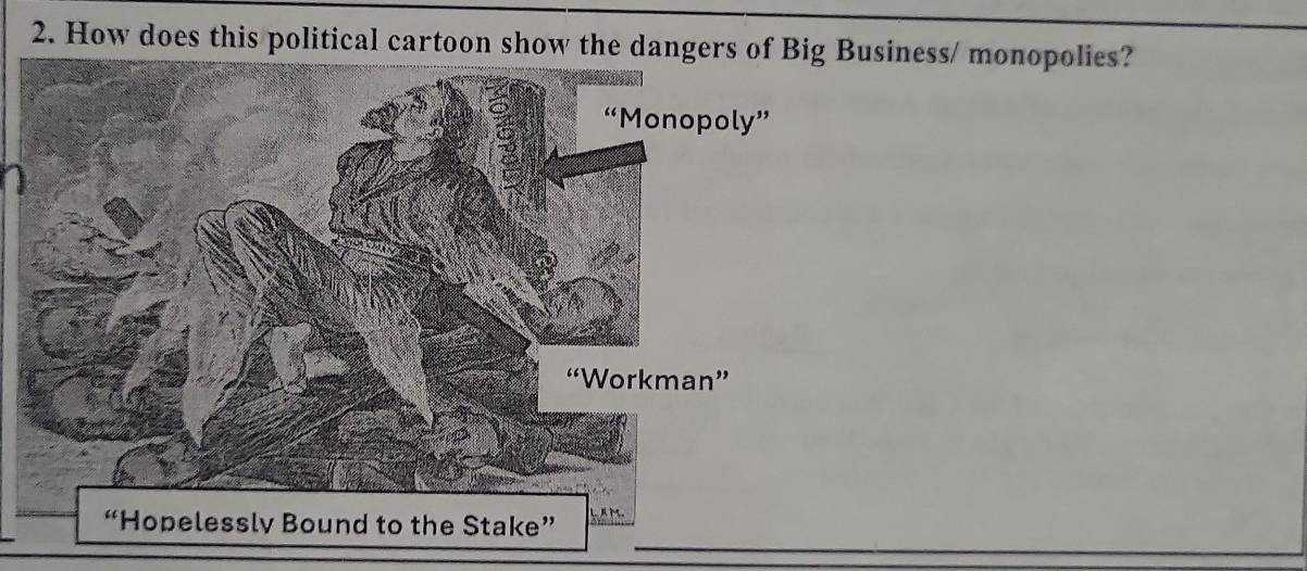 How does this political cartoon show the dangers of Big Business/ monopolies?