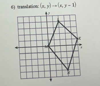 translation: (x,y)to (x,y-1)